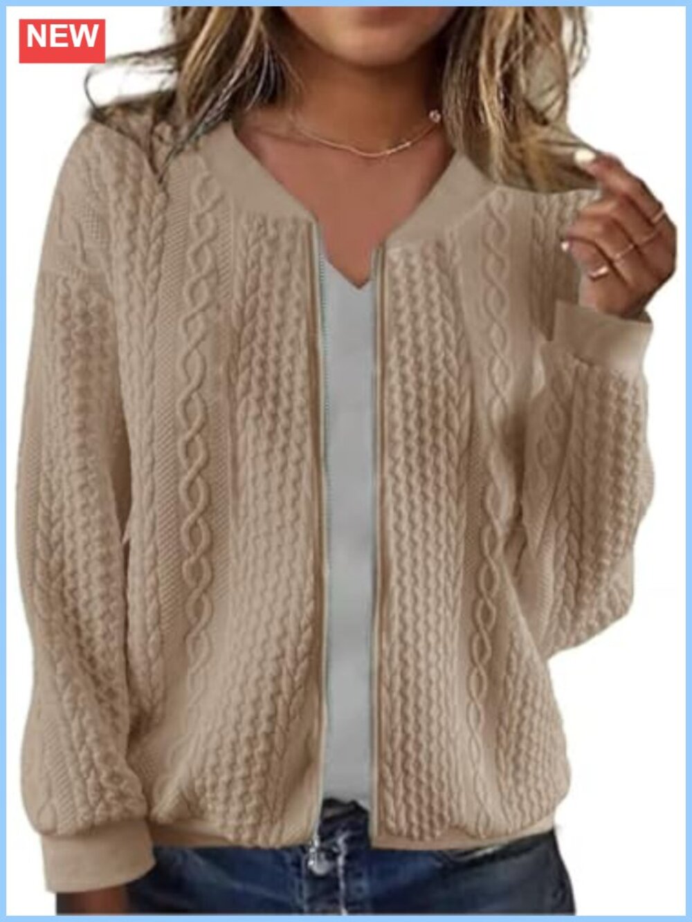 Women's Zip Up Sweatshirt Jacket Stand Collar Casual Coat with Pockets